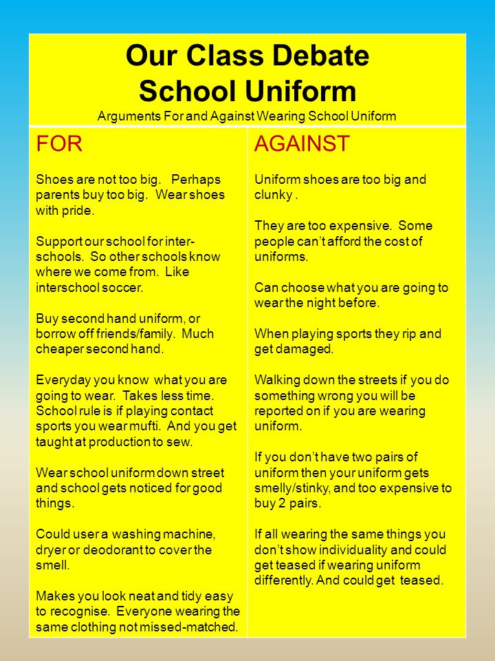 Argumentative Essay Against School Uniforms